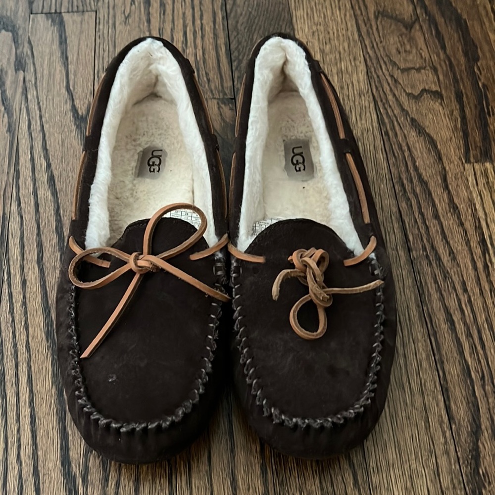 Men’s UGG moccasin slippers.